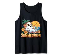 Summerween Rilassante Chill Ghost Tramonto Carino Halloween Estate Canotta