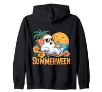 Summerween Rilassante Chill Ghost Tramonto Carino Halloween Estate Felpa con Cappuccio