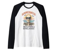 Summerween - Scheletri e occhiali da sole - Spooky Summer Maglia con Maniche Raglan