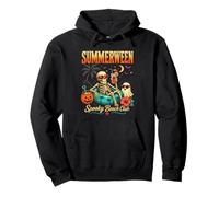 Summerween Scheletro Halloween Spooky Ghost Beach Vacation Felpa con Cappuccio