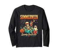 Summerween Scheletro Halloween Spooky Ghost Beach Vacation Maglia a Manica