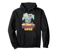 Summerween Skeleton Beach Vibes Funny Halloween Felpa con Cappuccio