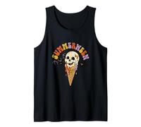 Summerween Skull Ice Cream Bat Spooky Halloween Vibes Retro Canotta