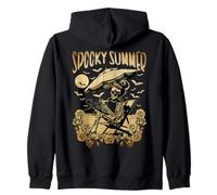 Summerween Spooky Summer Scheletro Halloween Spiaggia Felpa con Cappuccio