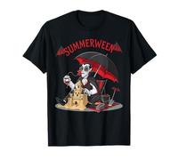 Summerween Vampire Beach Dracula Sandcastle Halloween Gotico Maglietta