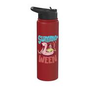 Summerween Vibes Scheletro Pool Flamingo Estate Halloween Stainless Steel Insulated Water Bottle