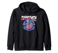 Summerween Vibes Skeleton Spooky Beach Summer Vacation regali Felpa con Cappuccio
