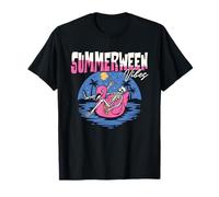 Summerween Vibes Skeleton Spooky Beach Summer Vacation regali Maglietta