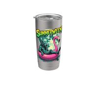 Summerween Werewolf Retro Horror Beach Halloween in estate Bicchiere termico in acciaio inox doppia parete