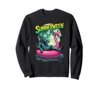 Summerween Werewolf Retro Horror Beach Halloween in Estate Felpa