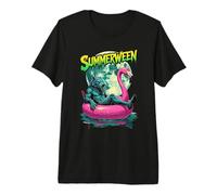 Summerween Werewolf Retro Horror Beach Halloween in Estate Maglietta Premium