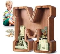 Summidate Salvadanaio con lettera in legno per bambini, A-Z lettera banca dei soldi personalizzato per bambini e bambine | Regalo di compleanno con banca di monete per bambini