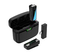 summina Microfono senza fili Microfono a bavero professionale Microfoni con Clip Riduzione del Rumore Senza indugio Plug and Play Microfono Dual Leggero Ricaricabile