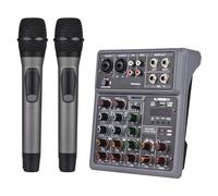 summina Mixer Audio, Console Di Mixaggio A 6 Canali Con 2 Microfoni Wireless Mixer BT OTG 4 Effetti Di Scena DSP Alimentazione Phantom 48v Scheda Mixer DJ Professionale Per Home Theater