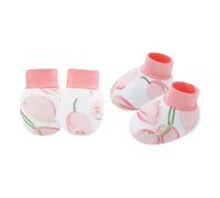 SUMMITDRAGON 1 Set Infantile Anti Graffio Guanti E Calze Set Per Ragazzi Ragazze Confortevole Cotone Guanti & Stivaletti Per Casa Viaggio, Tulip Fiori, Taglia unica