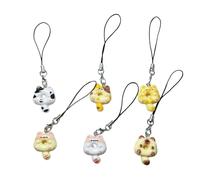 SUMMITDRAGON 6PCS Elegante Gatti Telefono Pendente Appeso Pendente Mobile Charm Borsa Ornamento Resina Texture Per La Decorazione E Regalo Dare Resina Telefono Ornamento, Misura unica, come descritto