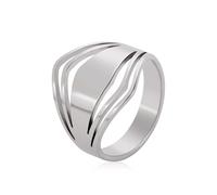 SUMMITDRAGON Anelli in metallo Comodi appuntamenti cavi adatti per gli appassionati di moda alla ricerca di stili distintivi Anelli di moda moderni, Steel Color, come descritto, come descritto