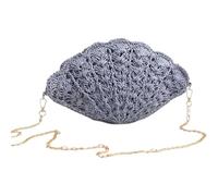 SUMMITDRAGON Borsa a tracolla Estati Spiaggia Crossbody Bag Conchiglie Intrecciate Paglia Frizioni Borsa Con Tracolla Per Le Donne Paglia Spalla Crossbody, Blu, One Size