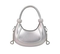 SUMMITDRAGON Borsa a tracolla per le donne borse a tracolla con catena rimovibile in pelle PU pochette borse toted borse con chiusura a cerniera Toted Zipper spalla borse in ecopelle, Argento, One