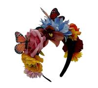 SUMMITDRAGON Cerchietto per capelli per feste del Messico, farfalla e fiore, costume cosplay, copricapo per feste di famiglia, giorno della morte, cerchietto
