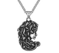 SUMMITDRAGON Collana con ciondolo a forma di serpente gotico, accessorio per collana con serpente Edgy Ouroboros, catena in acciaio inox, per dichiarazione di moda, Misura unica, come descritto, come