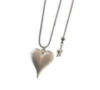 SUMMITDRAGON Collana semplice alla moda con ciondolo a forma di cuore per una coppia giovane o un amico intimo, elegante ciondolo