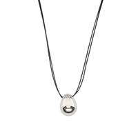 SUMMITDRAGON Elegante collana con design a goccia, design contemporaneo, collana con doppio filo di cera e catena clavicola robusta, Misura unica, come descritto, come descritto