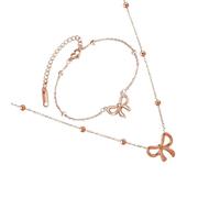 SUMMITDRAGON Elegante collana da donna a forma di farfalla con fiocco e set versatile in acciaio con una delicata collana da indossare per le feste, Misura unica, come descritto, come descritto