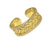 SUMMITDRAGON Elegante dettaglio di grano anelli aperti portatili per le donne regolabile robusta lega colore vibrante uso quotidiano abbigliamento casual moda anelli dichiarazione, Misura unica, come