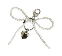 SUMMITDRAGON Elegante supporto con fiocco con perline multifunzionale, ciondolo unico per telefono, regalo per ragazze e signore alla moda, accessori per studenti alla moda, Misura unica, come