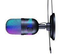 SUMMITDRAGON Microfono da gioco USB con effetti a LED per e streaming su PC suono chiaro Mic 1800mm Cavo USB Microfono