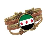 SUMMITDRAGON Mostra il tuo amore per la Siria con questo robusto cinturino in pelle PU adatto per ogni occasione indossare National Wristband, Misura unica, come descritto