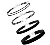 SUMMITDRAGON Set di 2 collane in tessuto nero regolabili leggere per occasioni casual o formali, gioielli leggeri per tutti i giorni, Misura unica, come descritto, come descritto