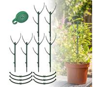 SummitEdge Set di 12 supporti impilabili per piante ad anello con legami da 2 m, supporti per piante da interno, robusti bastoncini di supporto per piante rampicanti in vaso per interni ed esterni