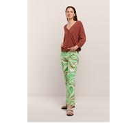 Summum Woman Cropped Flared Pants Swirl Print Stretch Twill Island Green Taglia: 34 | Pantaloni a zampa di elefante Outlet | Donna | Verde