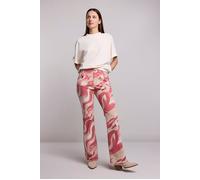 Summum Woman Flared Pants Fancy Printed Twill Bright Coral Taglia: 34 | Pantaloni a zampa di elefante Outlet | Donna | Arancia