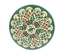 summvox Onomatopeic - Tamburo in legno da 30,5 cm, con onde curative, piacevole pressione di rilascio del suono, regalo per yoga, meditazione, accompagnamento ad esibizioni (fiore verde)