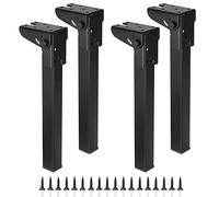 SUMNACON 4 gambe da tavolo pieghevoli da 25 cm, in ferro ad alte sollecitazioni, gambe da tavolo pieghevoli, gambe di ricambio per letto, armadio, colore nero
