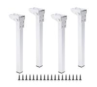 SUMNACON 4 gambe da tavolo pieghevoli da 30 cm, in ferro ad alte sollecitazioni, gambe da tavolo pieghevoli, gambe di ricambio per letto, armadio, colore bianco