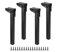 SUMNACON 4 gambe da tavolo pieghevoli da 30 cm, in ferro ad alte sollecitazioni, gambe da tavolo pieghevoli, gambe di ricambio per letto, armadio, colore nero