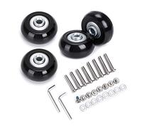 SUMNACON 4 Ruote Nere in Metallo e Gomma, 40 x 18 mm, per Trolley, Valigia, Set di Ruote per Bagagli, Fashion