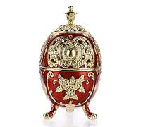 SUMNACON Incenso vintage in lega di zinco con coperchio, porta bastoncini di incenso, ciotola di incenso, contenitore per incenso, decorazione per la casa, regalo (a forma di sfera rossa)