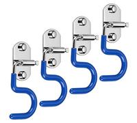 Sumnacon Organizer per scopa e mocio, 4 pezzi, a forma di S, da parete, salvaspazio, per scope e mocio, in acciaio inox, resistente, per cucina e garage