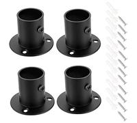 Sumnacon Set di 4 supporti per aste per tende in acciaio inox, per tende da armadio, colore: nero