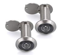 Sumnacon Spioncino di sicurezza, in ottone massiccio a 220 gradi, con copertura girevole resistente per la privacy, per porte da 2,5-1 cm a 5,1-0,4 cm, spioncino resistente per casa, ufficio, hotel (2