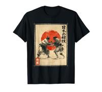 Sumo Wrestler Ukiyo-e Edo Vintage Giapponese Wrestling Maglietta