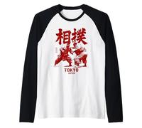 Sumo Wrestling Tokyo Giappone Wrestler Giapponese Maglia con Maniche Raglan