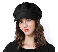 Sumolux Berretto da Donna per Newsboy, Berretto in Lana Francese, Classico, Autunno, Primavera, Inverno, Nero a, Taglia Unica