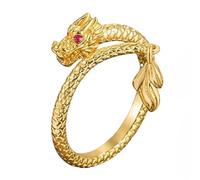 Sumpgle Anello regolabile con drago mitico zodiacale con cristalli dal design unico, delicato gioiello da donna per l'eleganza quotidiana