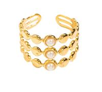 Sumpgle Anello regolabile in acciaio al titanio con smalto bianco geometrico stile hip hop apribile cerchio gioielli per donne accessori